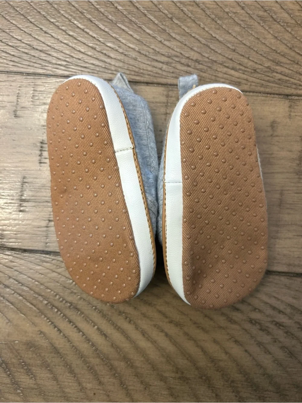 3-6M Toddler Girl Slip-On Baby Shoes & Tan Soft Booties